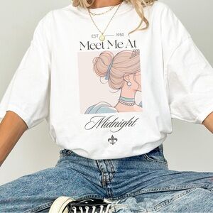 Brand New Women’s Large Meet Me At Midnight Graphic Tee - White - Cinderella